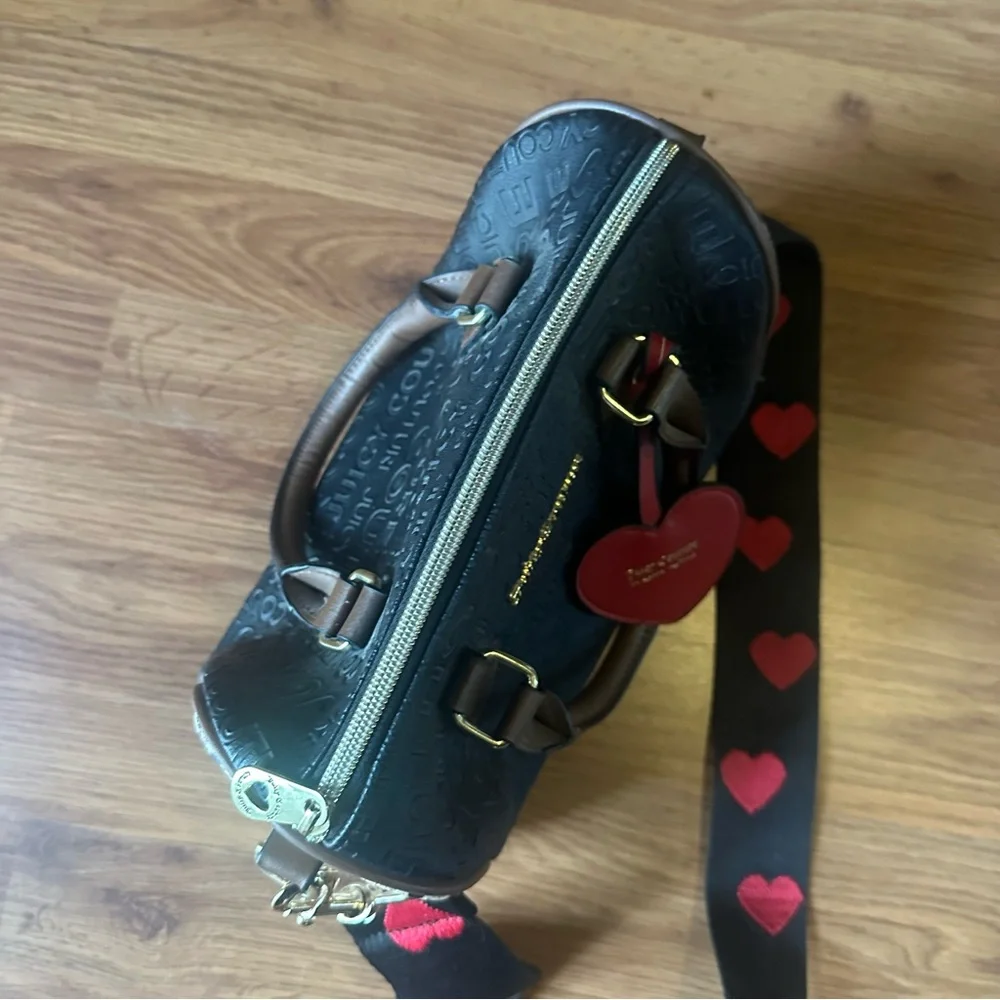 Women’s Juicy‎ Couture Black and Leopard Crossbody Satchel Purse Bag